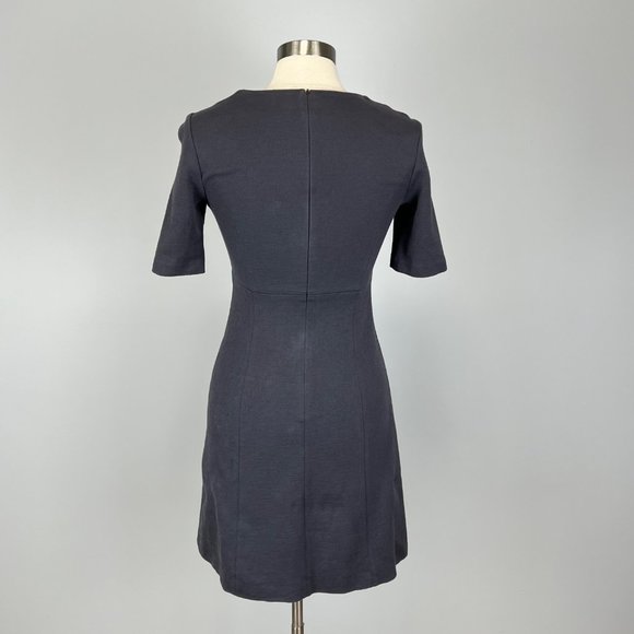 Peserico Steel Blue Short Sleeve A Line Dress size Small - Picture 10 of 16